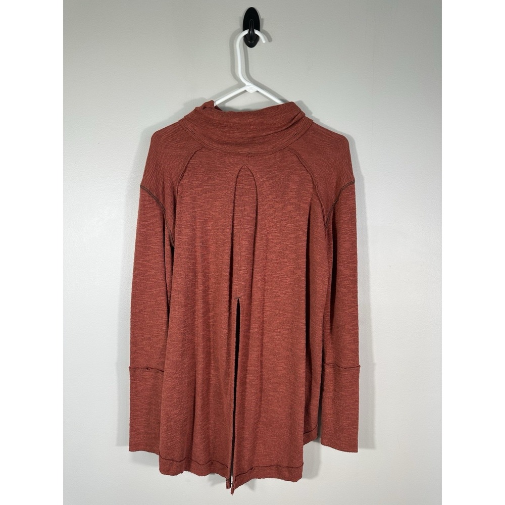 Free People We The‎ Free Top Womens Small Rust Split Back Cowl Neck Boho - Picture 2 of 11
